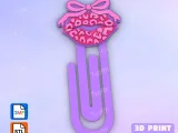 Paperclip Leopard lips with bow - bookmark-0