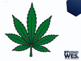Cannabis Leaf - Wall Art (raised border)-0