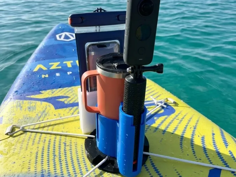 Suport pentru placă SUP: Cană, Telefon și Cameră Insta360