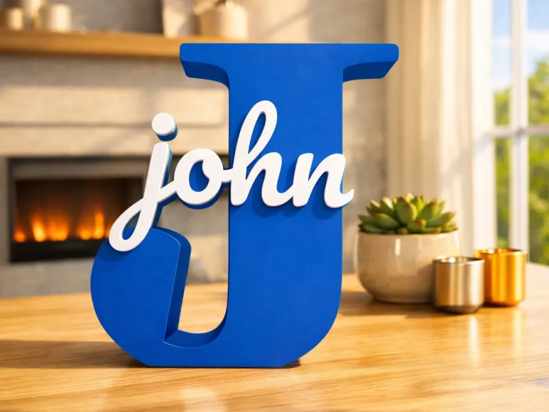 Inicial J con nombre John