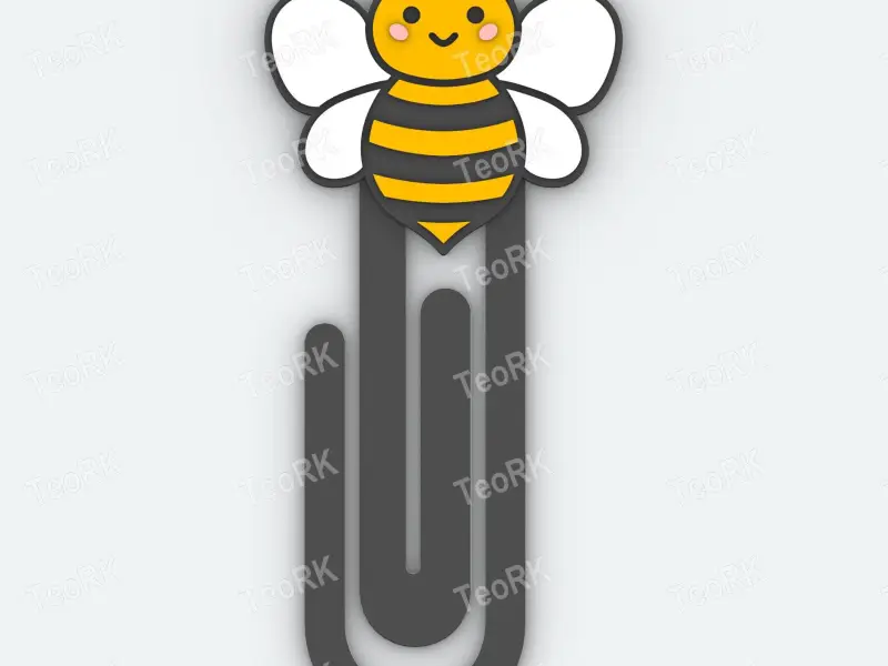 Paperclip cute bee - bookmark