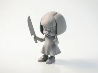 Killer Child Horror Figurine Collectible 3D Printable