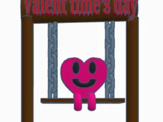 heart on a swing. Valent times day decoration