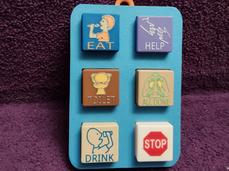 portable communication board top and base