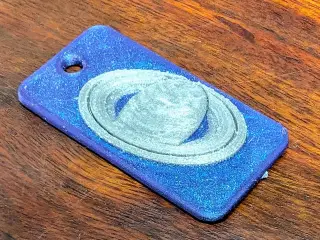 Keychain - Astronomical, Planets. Earth, Saturn, Jupiter