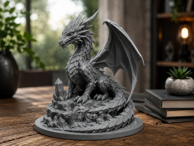 Drago Guardiano – Scultura di Drago Fantasy Maestosa