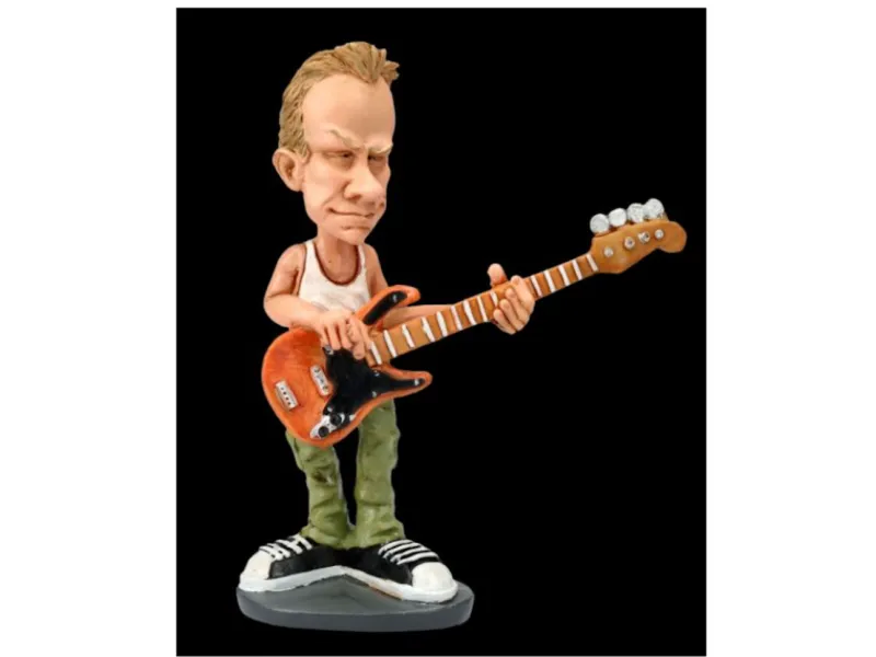 Stylized Caricature Bass Guitarist Sting
