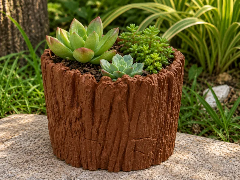 Tree-like pot for succulents or cacti
