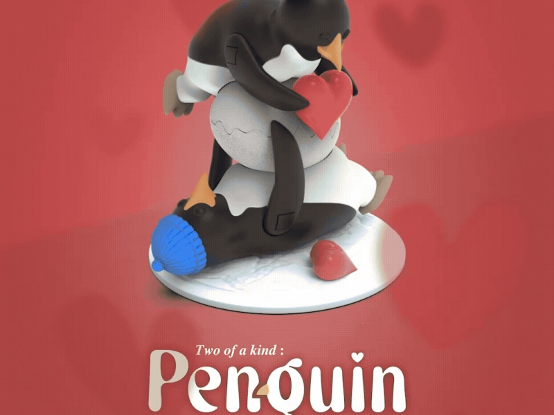 RING BOX VALENTINE - PENGUIN COUPLE