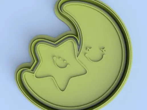 Moon and star cookie cutter - luna y estrella cortante