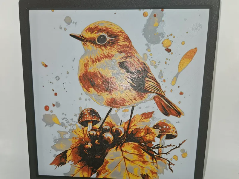 OISEAU SUR FEUILLE AVEC COULEURS