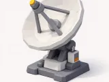 Low Poly Satellite Dish-0