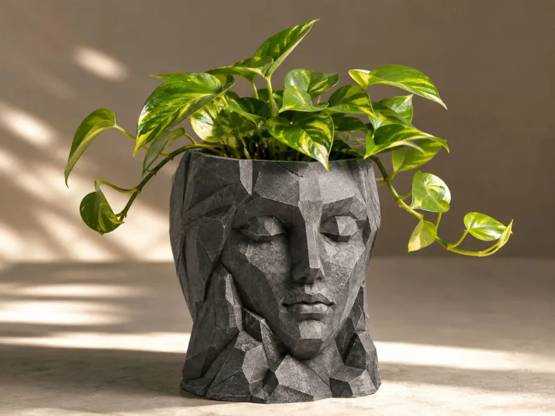 Low Poly Head Planter