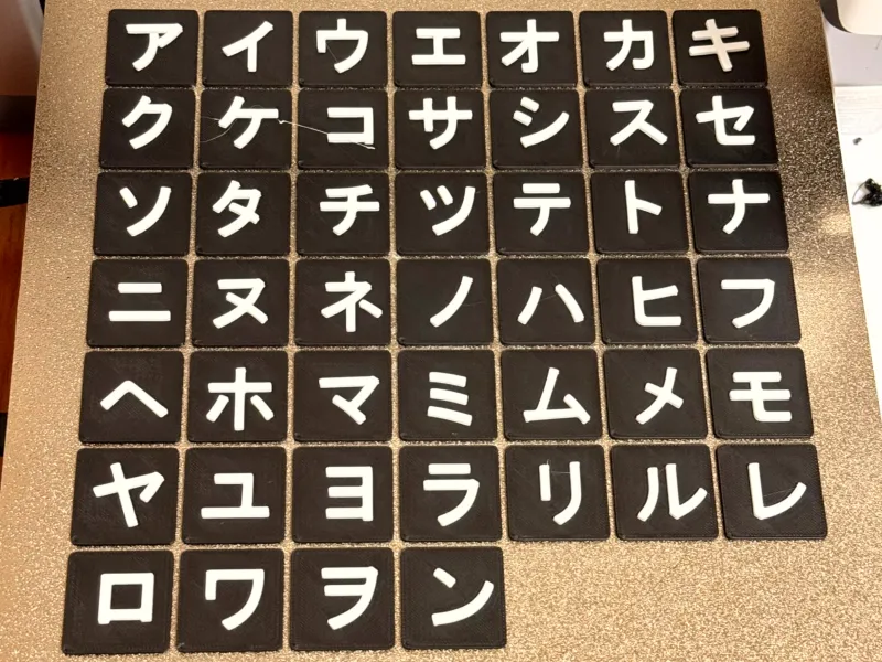 Tabla de Katakana "AIUEO" (Tabla Katakana (AIUEO) - Alfabeto Japonés)