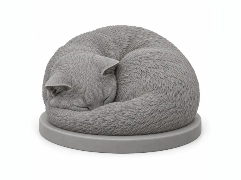 Sleeping Russian Blue Cat