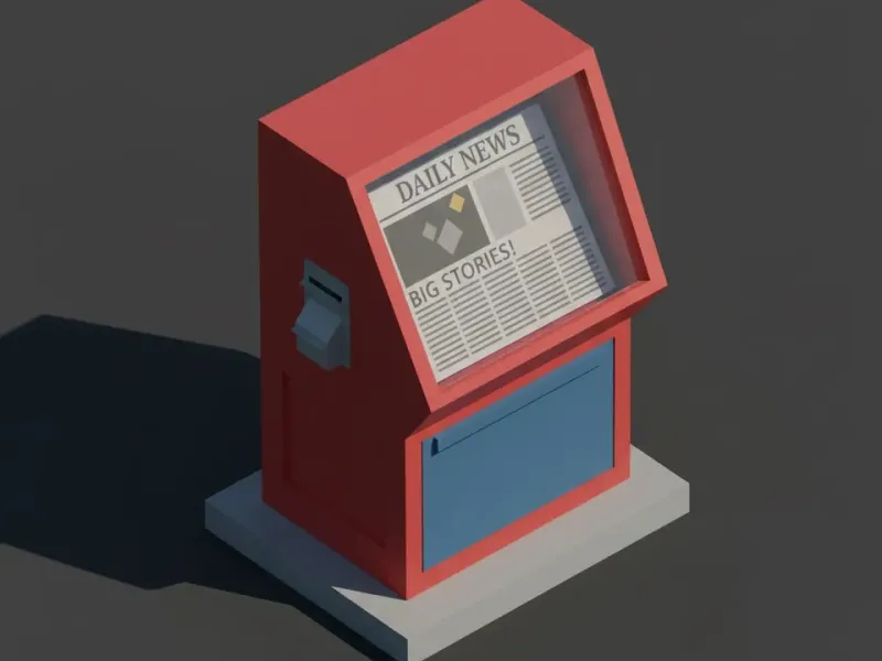 Low Poly Gazete Standı