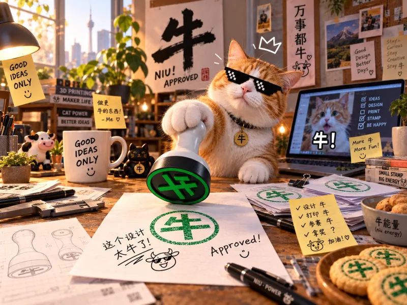 牛 Stempel – Chinesischer Meme-Genehmigungsstempel