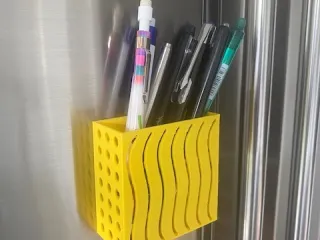 Magnetic pen holder for fridge