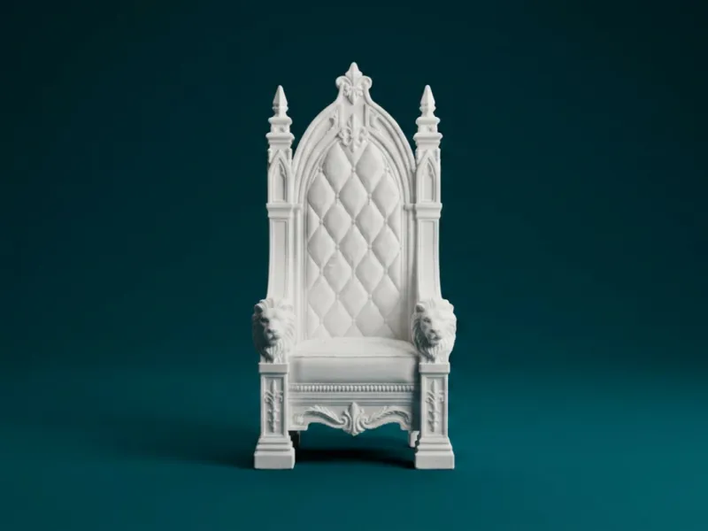 Gothic Royal Throne Dollhouse Chair