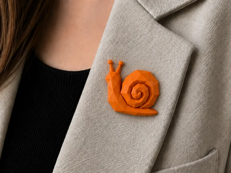 Low poly Snail badge / keychain