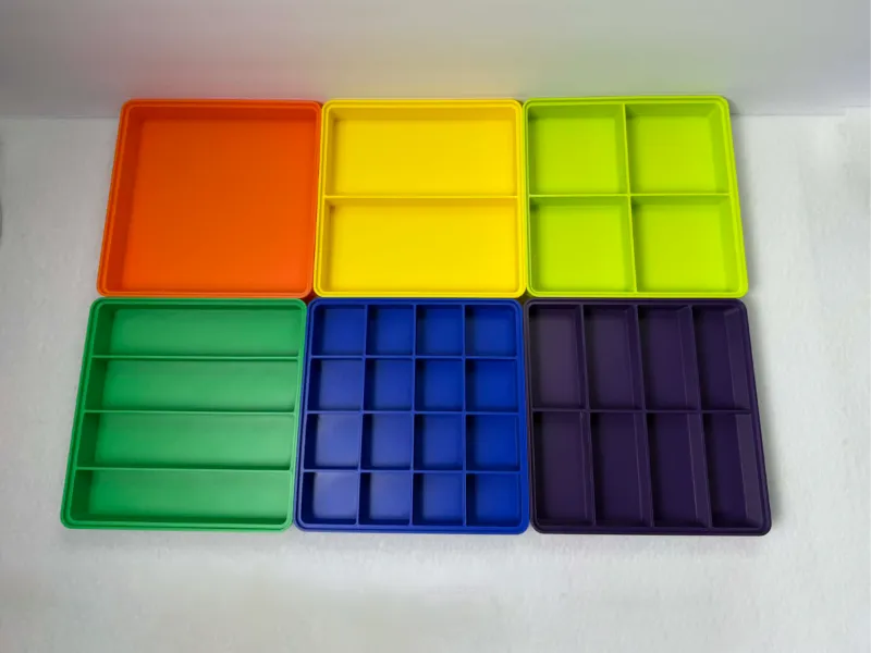 Stackable sorting trays with lid