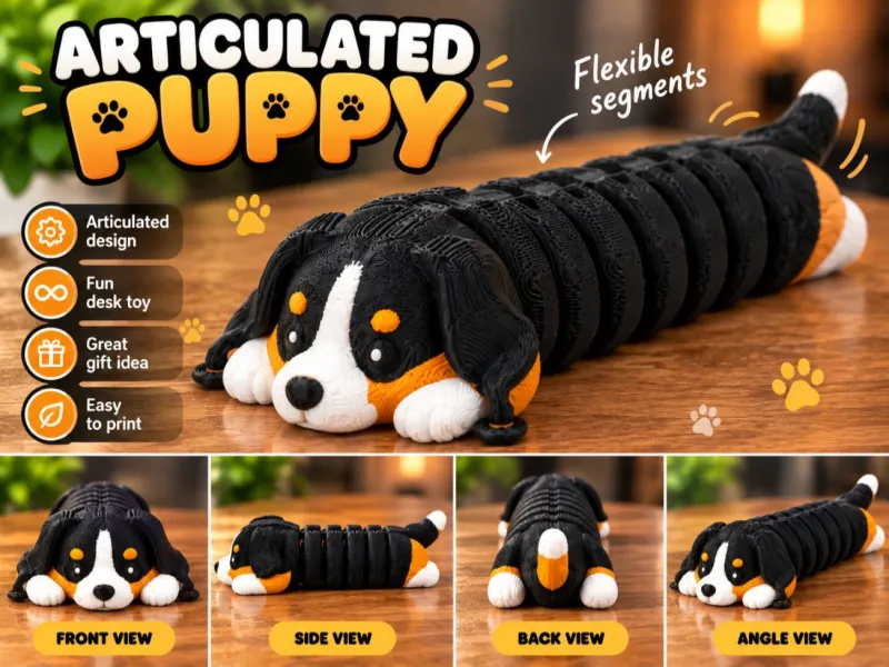 Flexi Dog – Gearticuleerd Print-in-Place Speelgoed