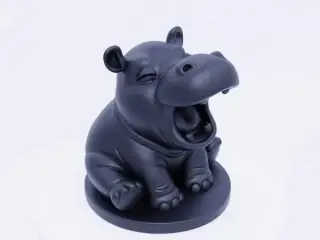 Cute Yawning Hippo