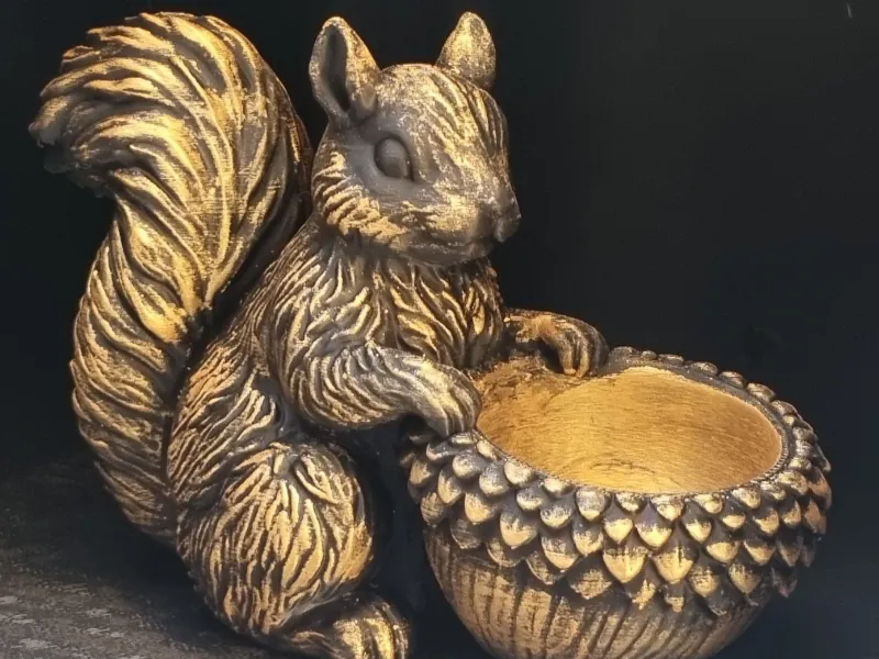 Esquilo e Bolota – Suporte para Vela Tealight da Floresta