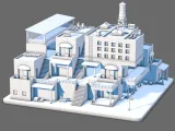 Stylized Industrial Building Low Poly Miniature Architecture-0