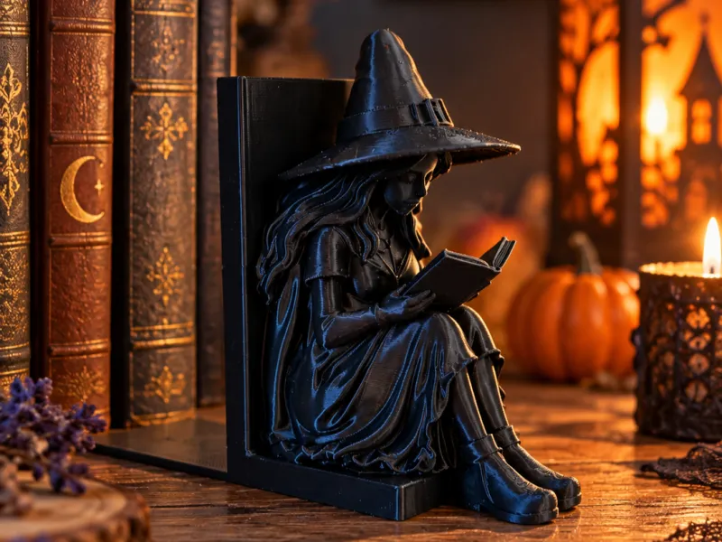 Подставка для книг «Ведьма» – Хэллоуинский декор «Читающая ведьма» 🧙‍♀️📚