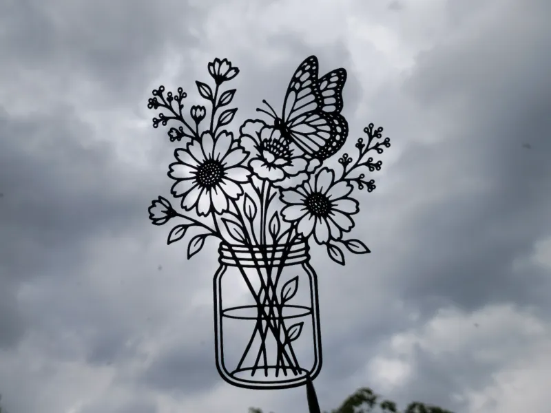 Butterfly Flower Bouquet Wall Art
