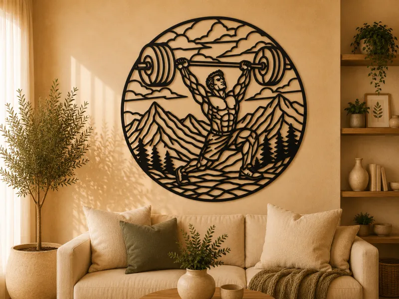 Powerlifting Mountain Strength 2D Wall Art