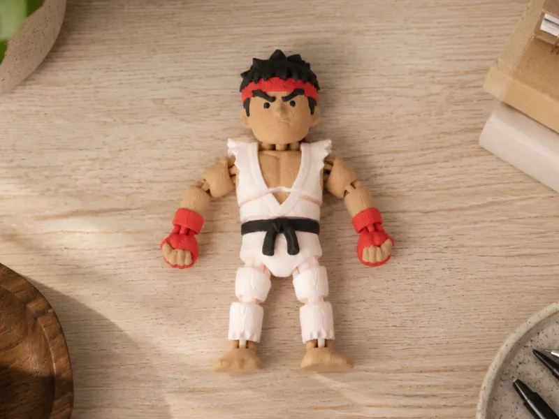 Ryu Inspired Flexi Toy - Articulated Street Fighter Figure