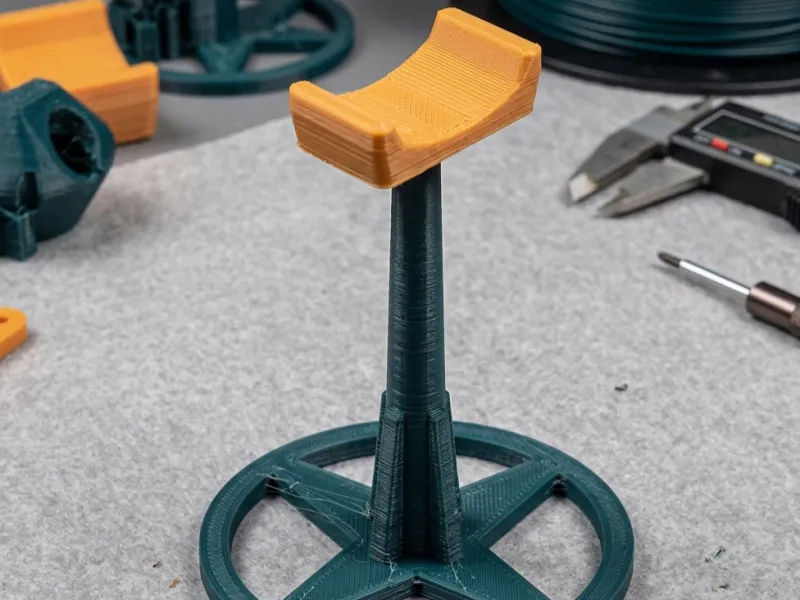 soporte para auriculares de bajo consumo de filamento con base de anillo y radios