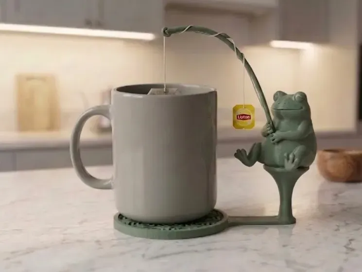 Fishing Frog Teabag Holder