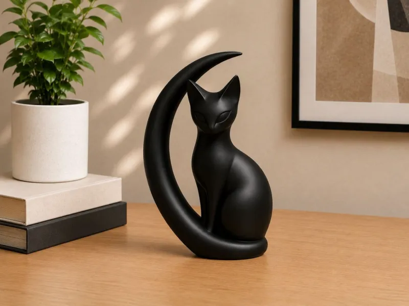 Midnight Cat Figurine
