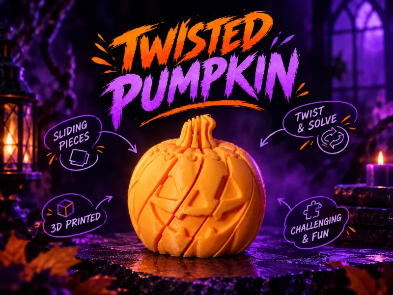 Jouet anti-stress citrouille torsadée d'Halloween