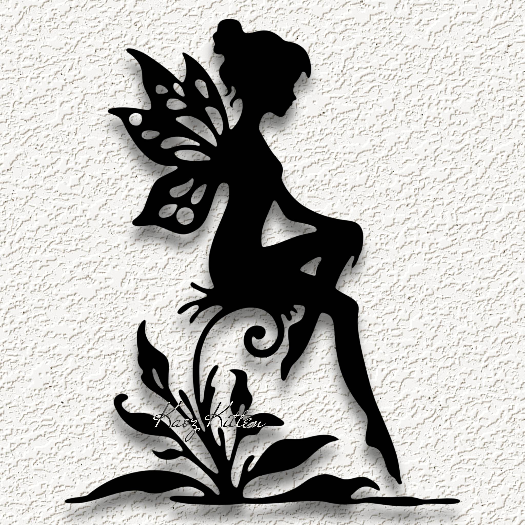 forest fairy sitting on plant wall art home decor