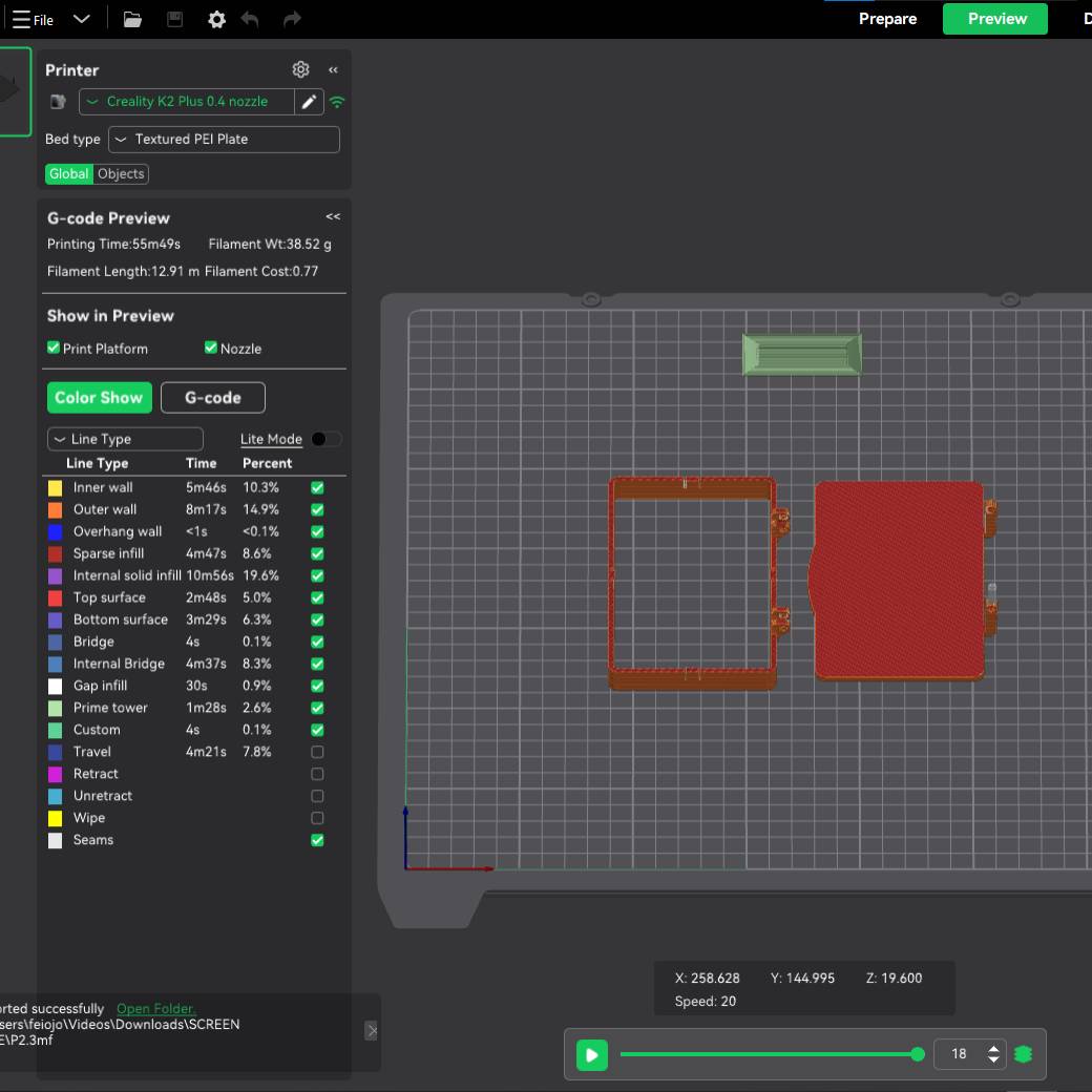 Home print settings: CASE+LID.3mf