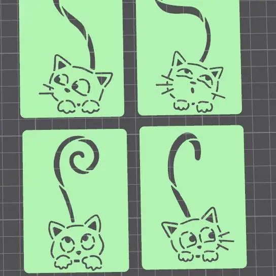 Cartões de Estêncil de Gatos