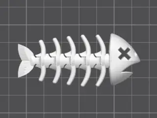 Flexi Fish Bone Keychain Keyring