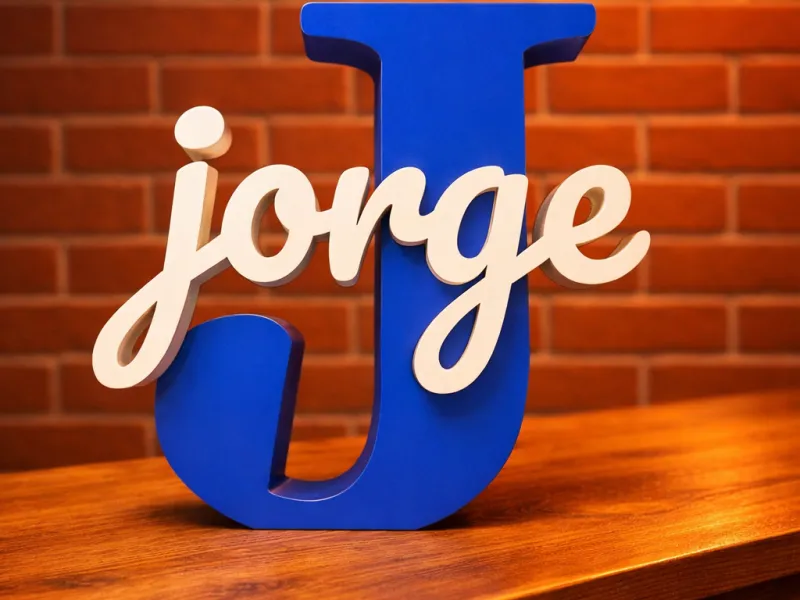 Inicial J con el nombre de Jorge