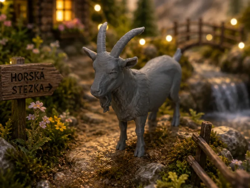 Cabra Montesa - Estatueta Alpina Impressa em 3D