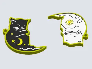 Сat Keychain for two