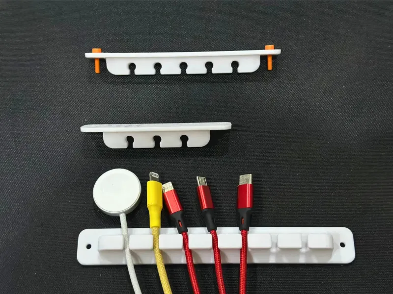 Desktop Cable Holder - Adhesive or Screw Mount
