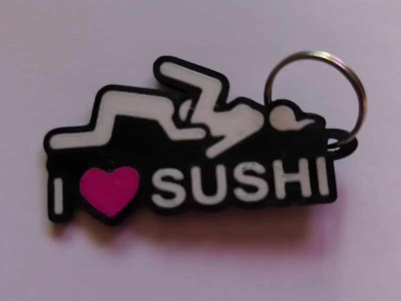 keychain " i love sushi "