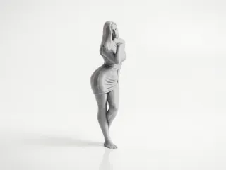 Blowing Kisses Female Figure Statue 3D Printable