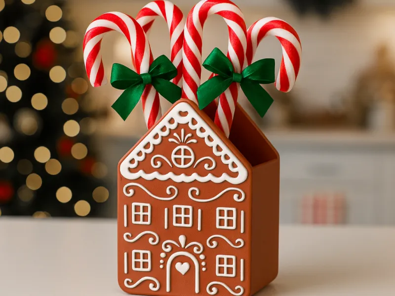 Peperkoekhuisje Traktendoos | Kerstzuurstokhouder
