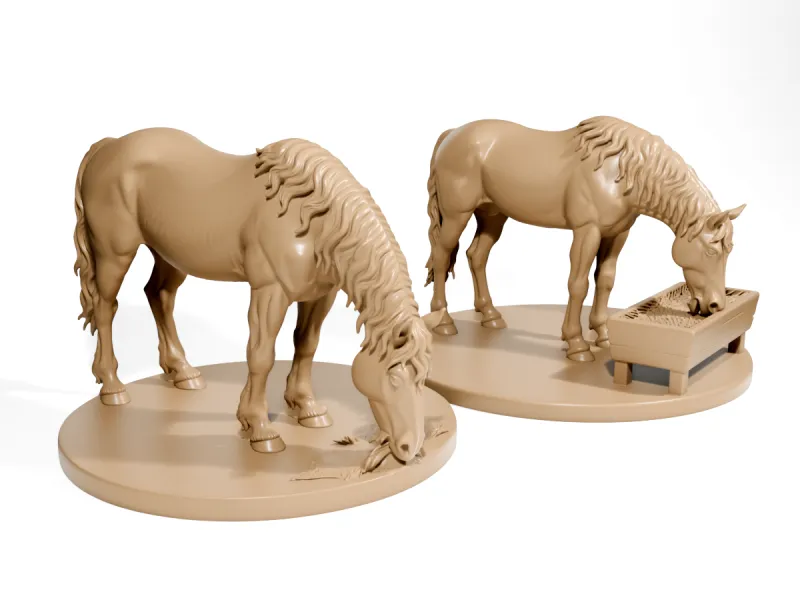 Caballos comiendo