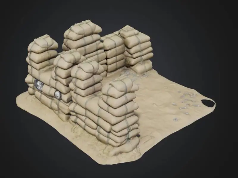 scale military sci-fi barricades and sandbags game rpg